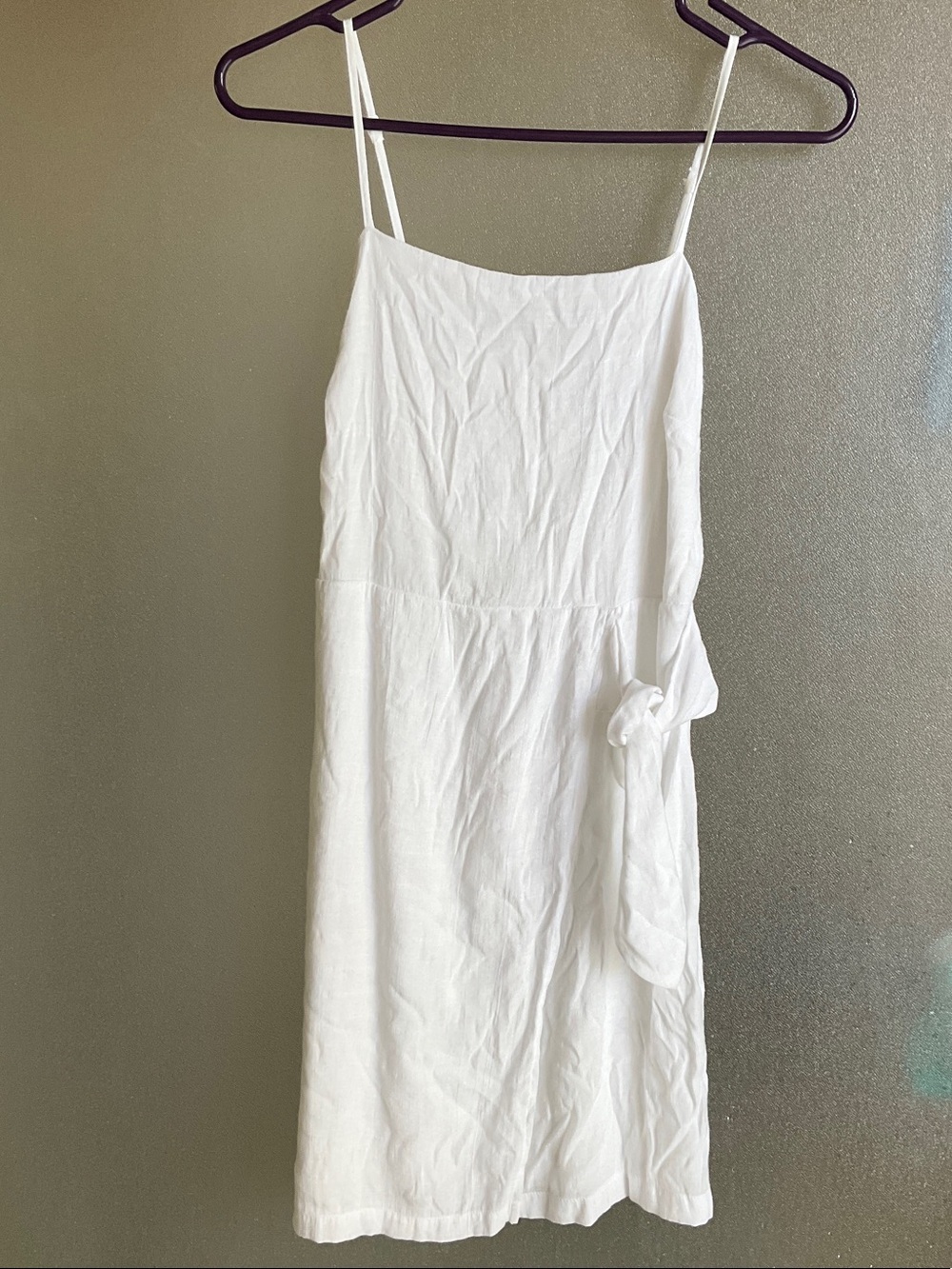 White Spaghetti Strap Tie-Waist Dress - Classic Summer Style